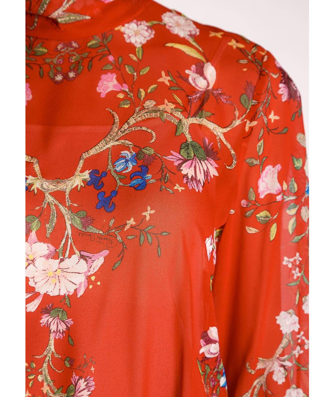 ROBERTO CAVALLI Красное шелковое вечернее платье, фото 4