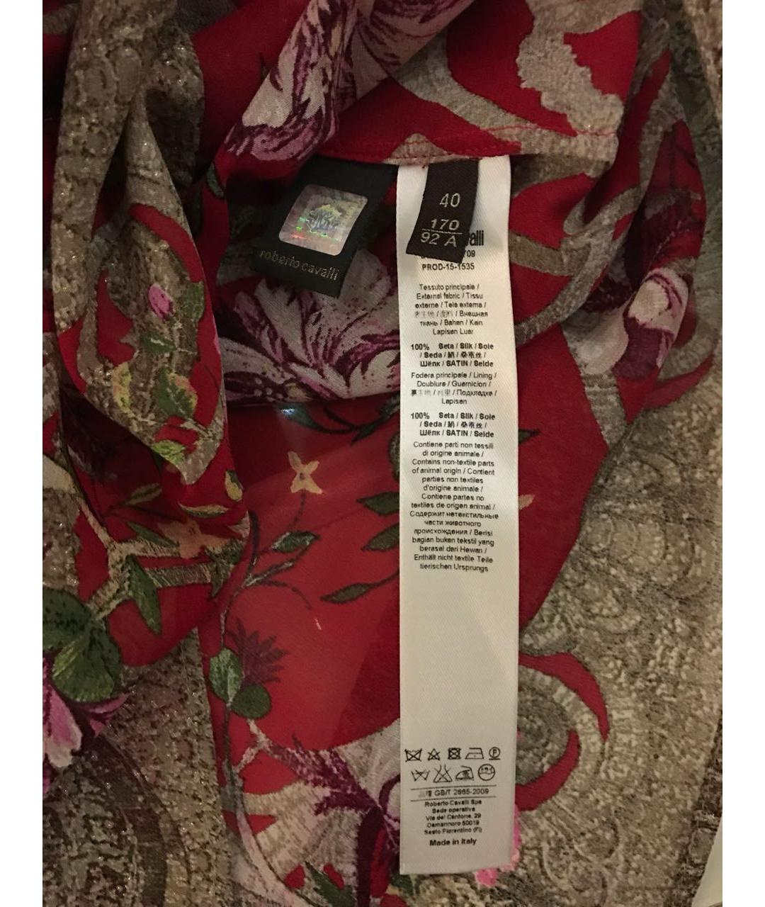 ROBERTO CAVALLI Красное шелковое вечернее платье, фото 8
