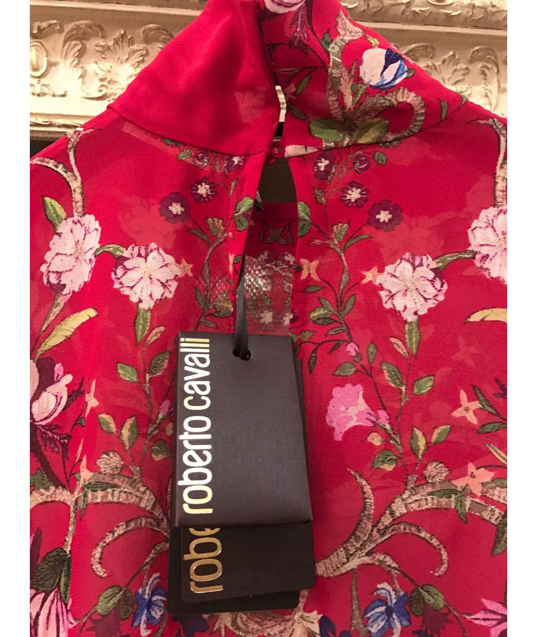 ROBERTO CAVALLI Красное шелковое вечернее платье, фото 7