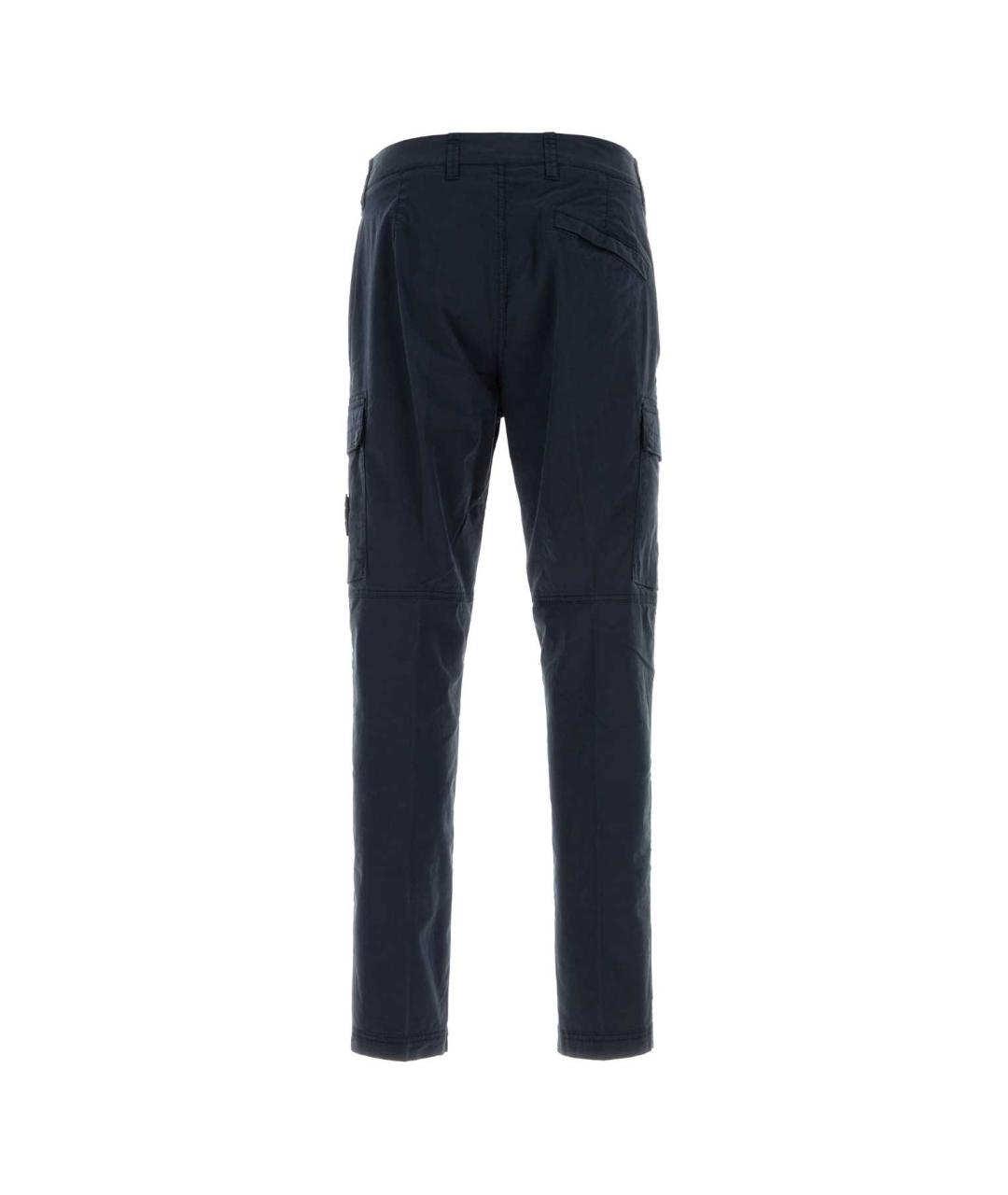 STONE ISLAND Темно-синие хлопковые повседневные брюки, фото 2