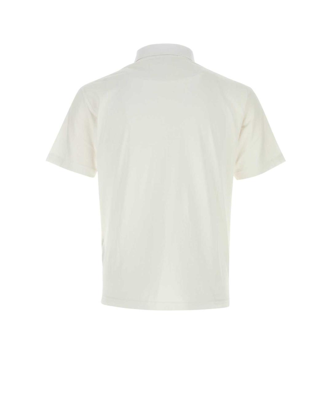 STONE ISLAND Белое хлопковое поло с коротким рукавом, фото 2