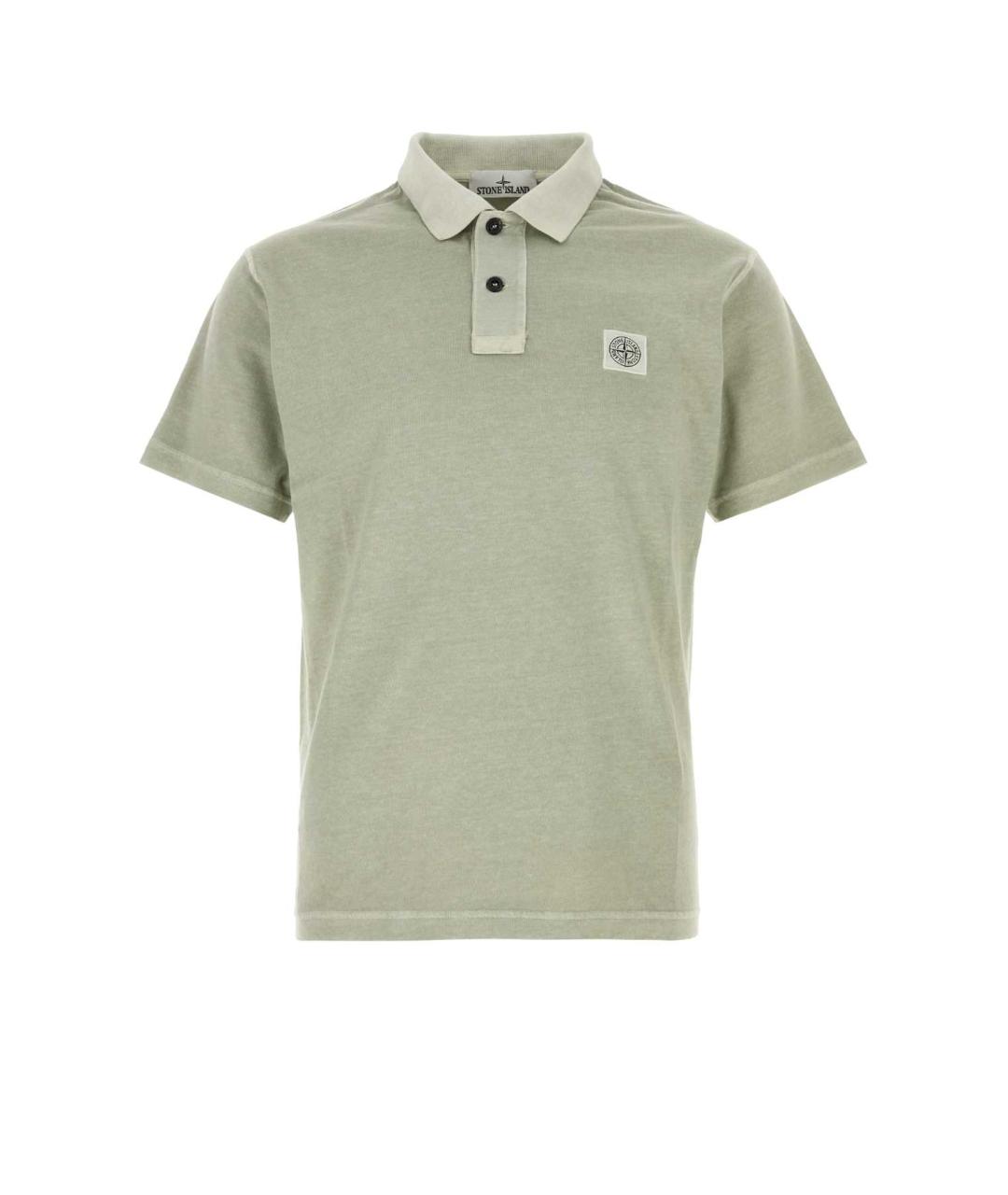 STONE ISLAND Зеленые хлопковое поло с коротким рукавом, фото 1