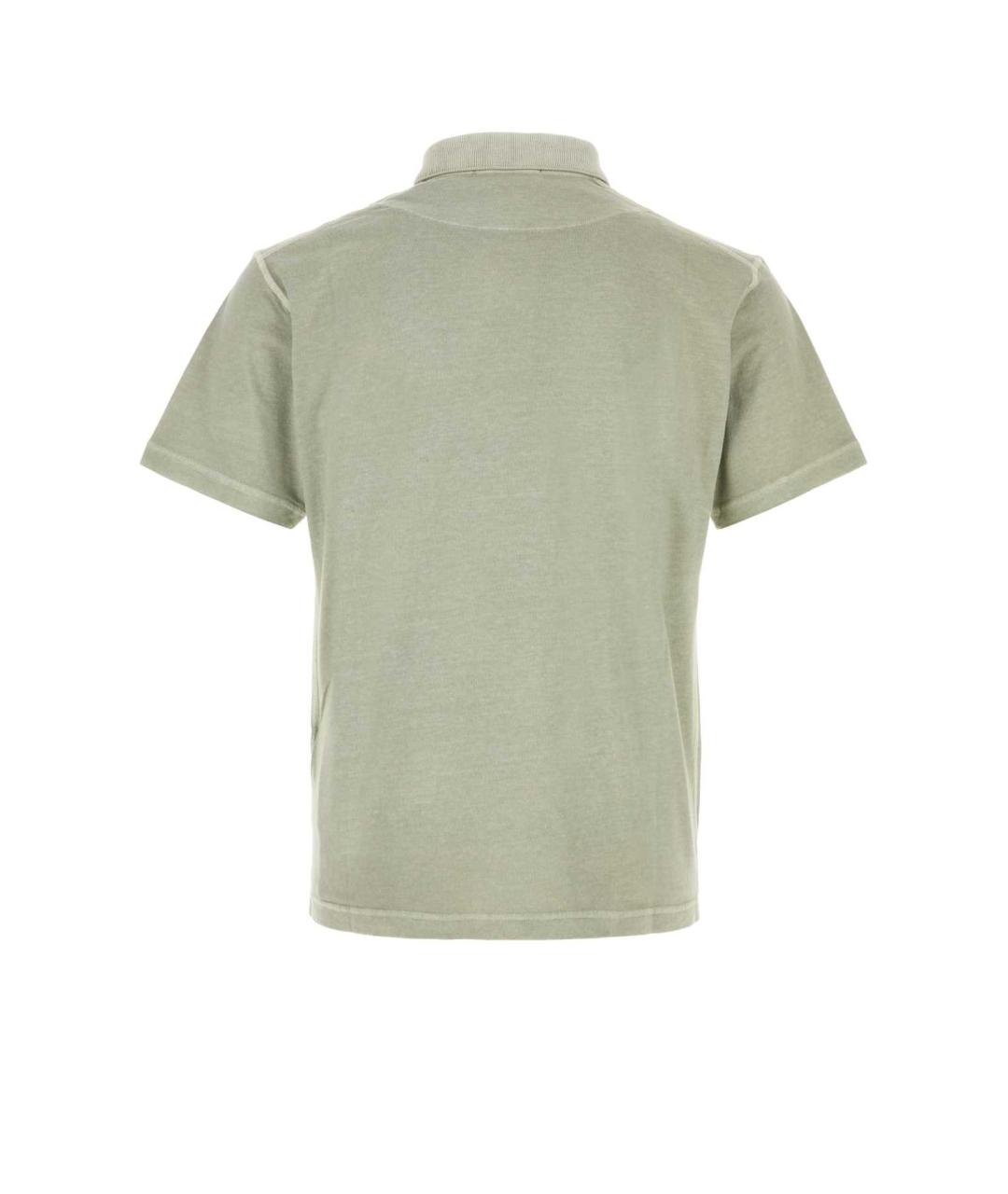 STONE ISLAND Зеленые хлопковое поло с коротким рукавом, фото 2