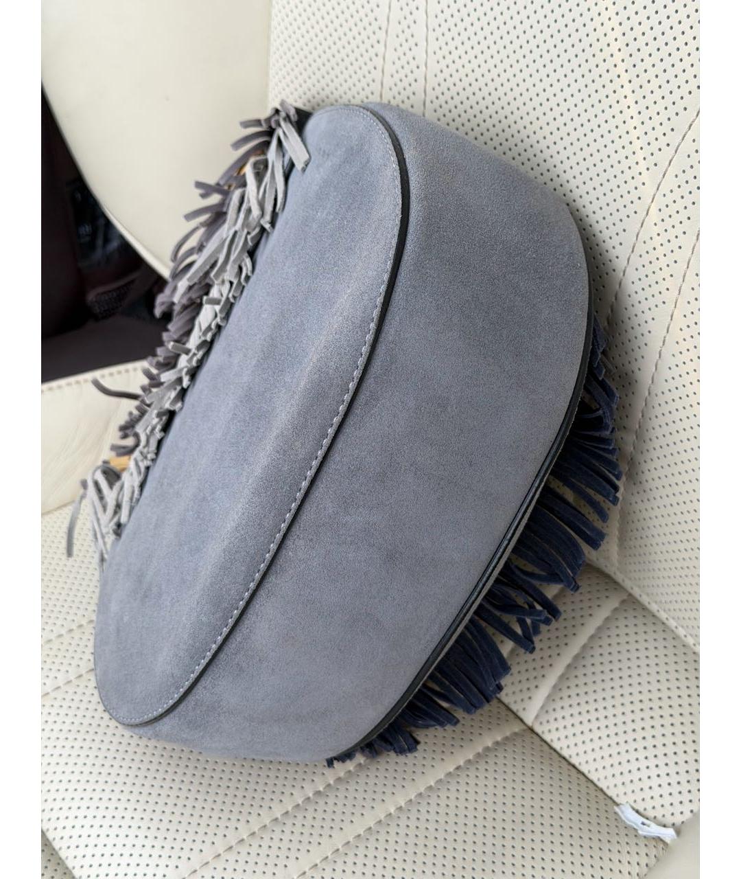 CHLOE Серая замшевая сумка через плечо, фото 4