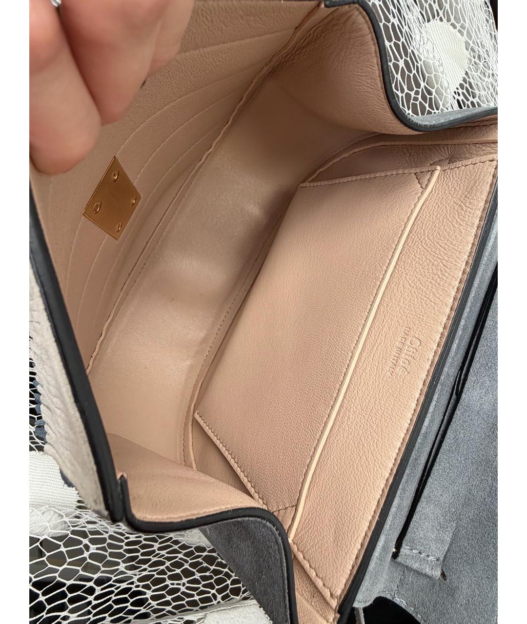 CHLOE Серая замшевая сумка через плечо, фото 8