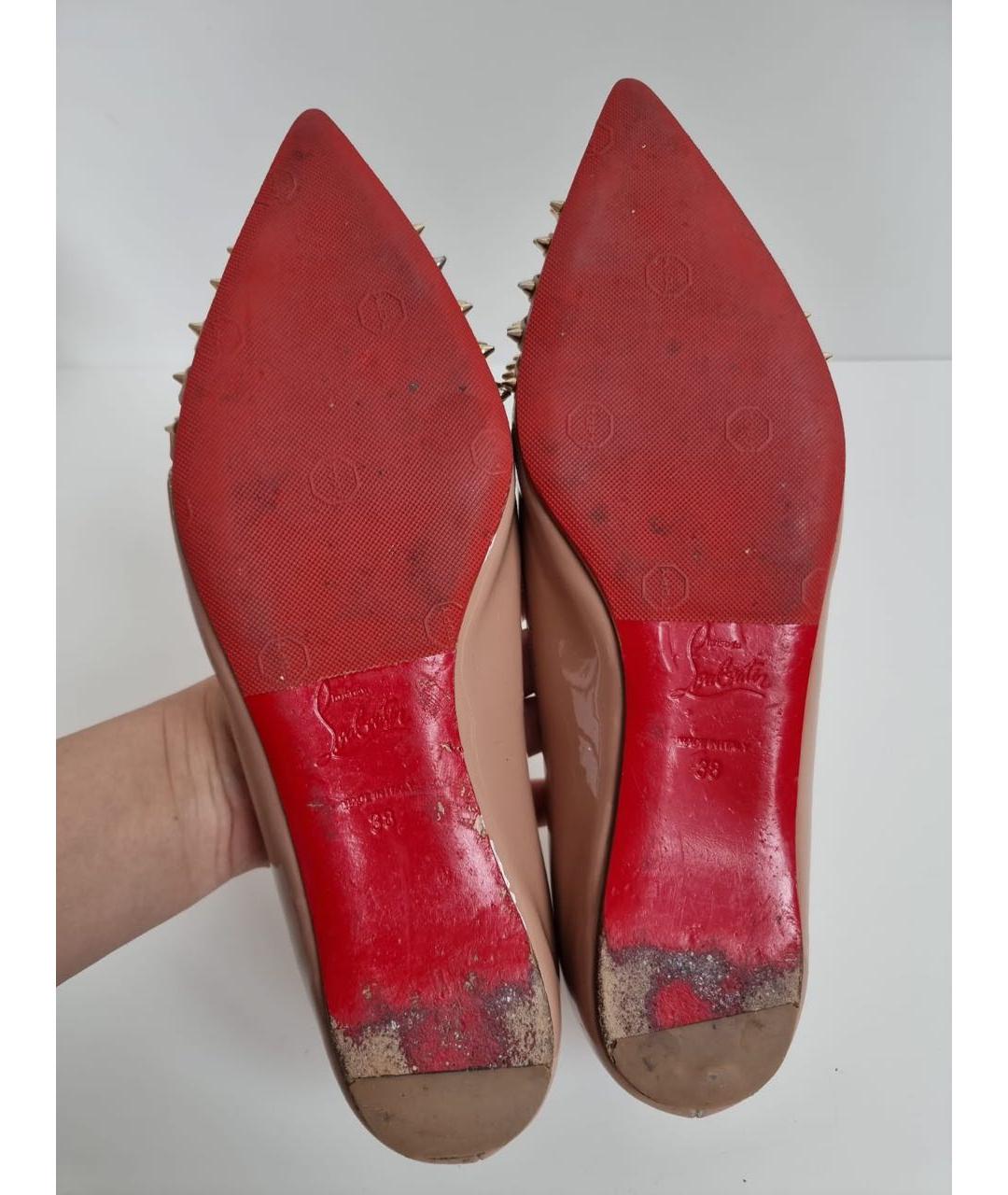 CHRISTIAN DIOR Бежевые балетки из лакированной кожи, фото 7