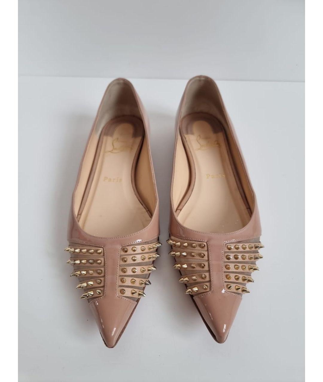 CHRISTIAN DIOR Бежевые балетки из лакированной кожи, фото 2