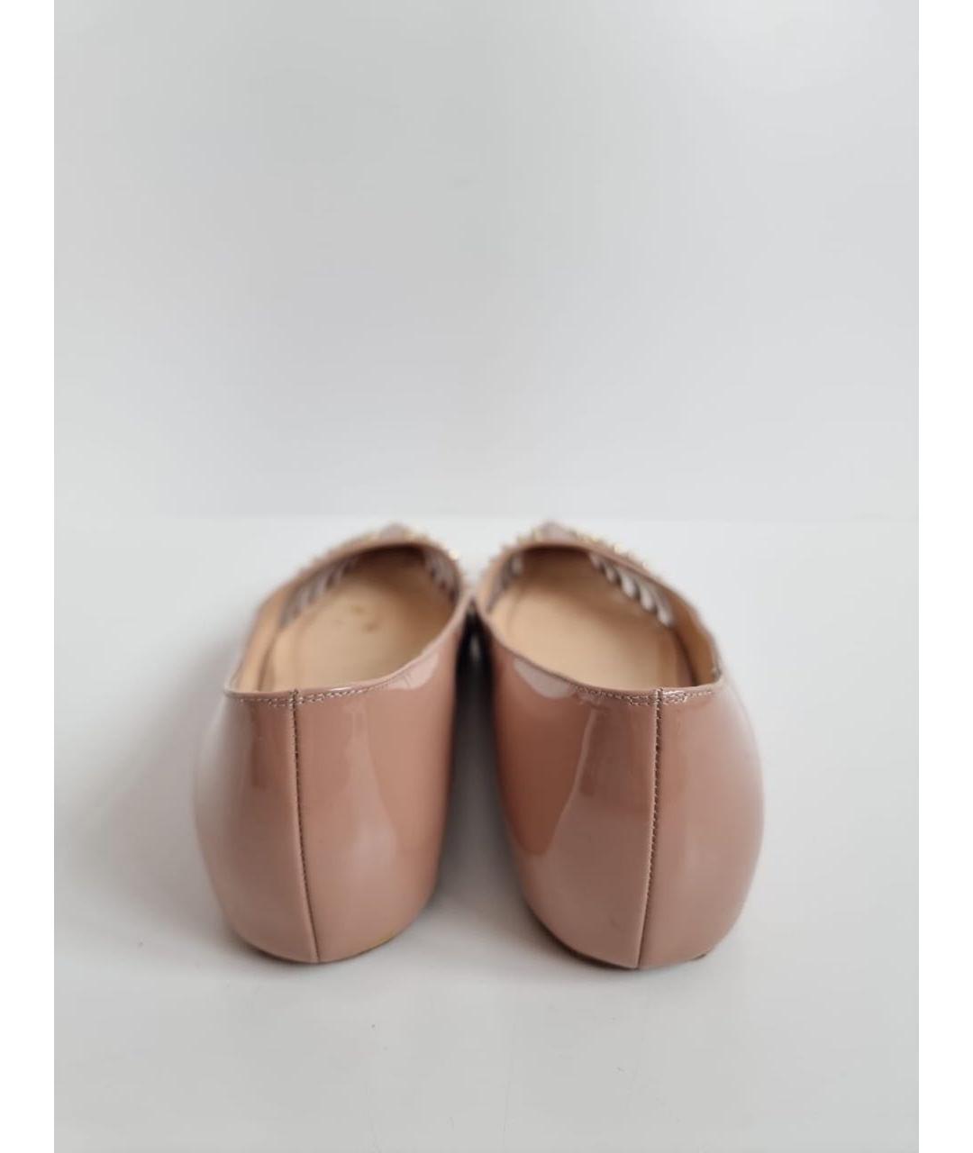 CHRISTIAN DIOR Бежевые балетки из лакированной кожи, фото 4