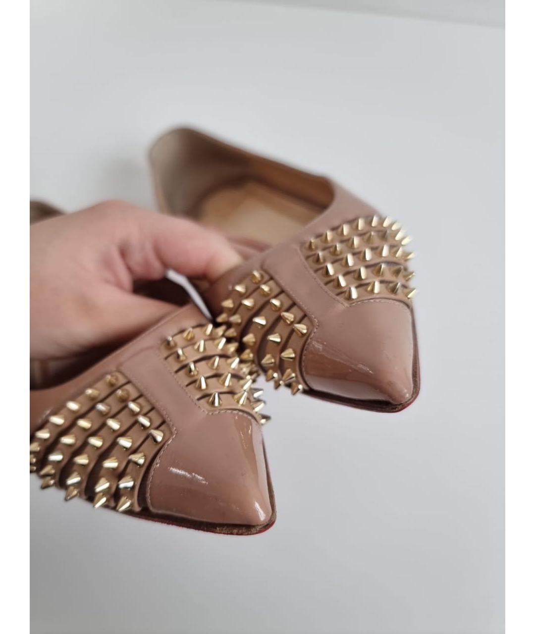 CHRISTIAN DIOR Бежевые балетки из лакированной кожи, фото 5