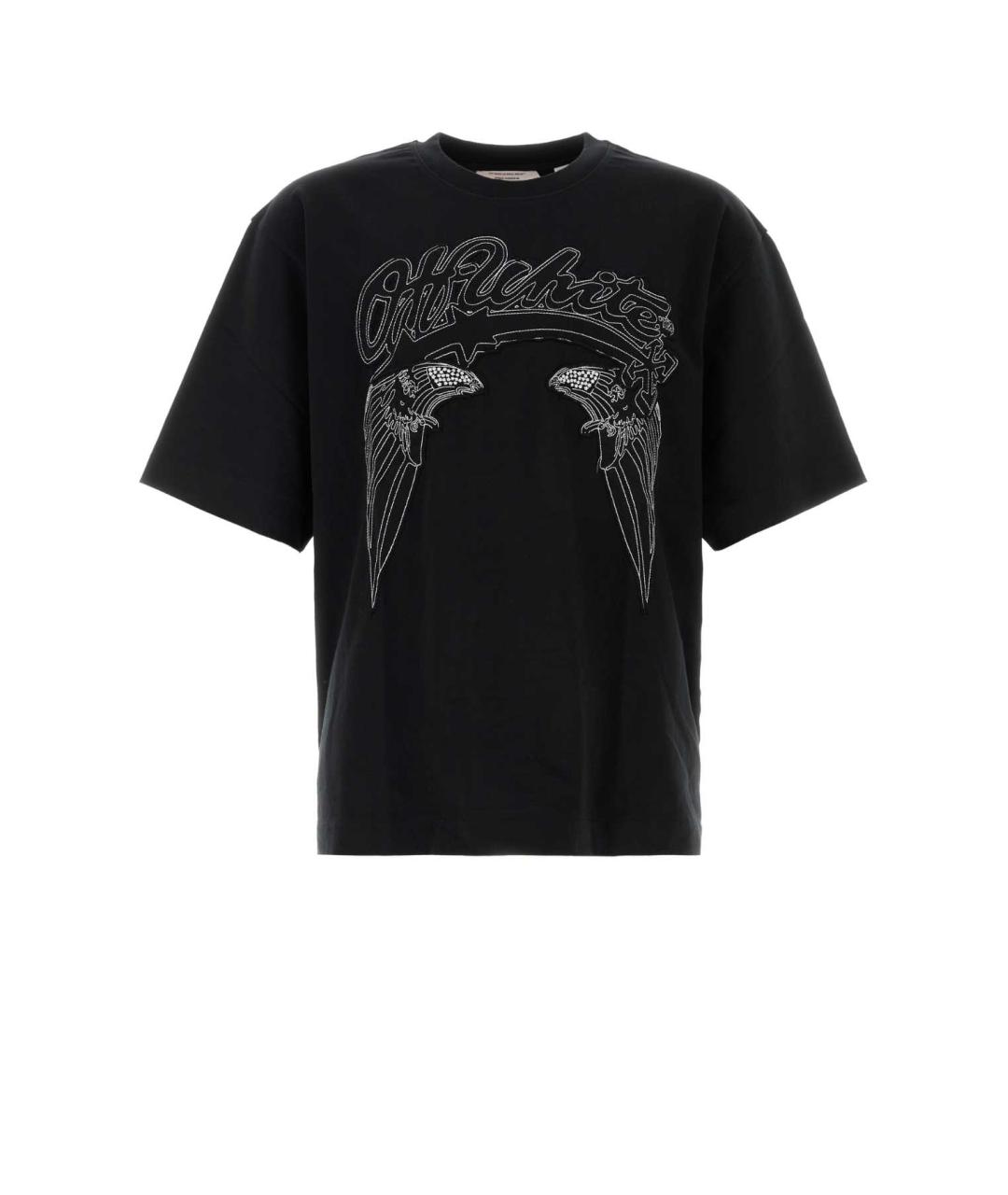 OFF-WHITE Черная хлопковая футболка, фото 1