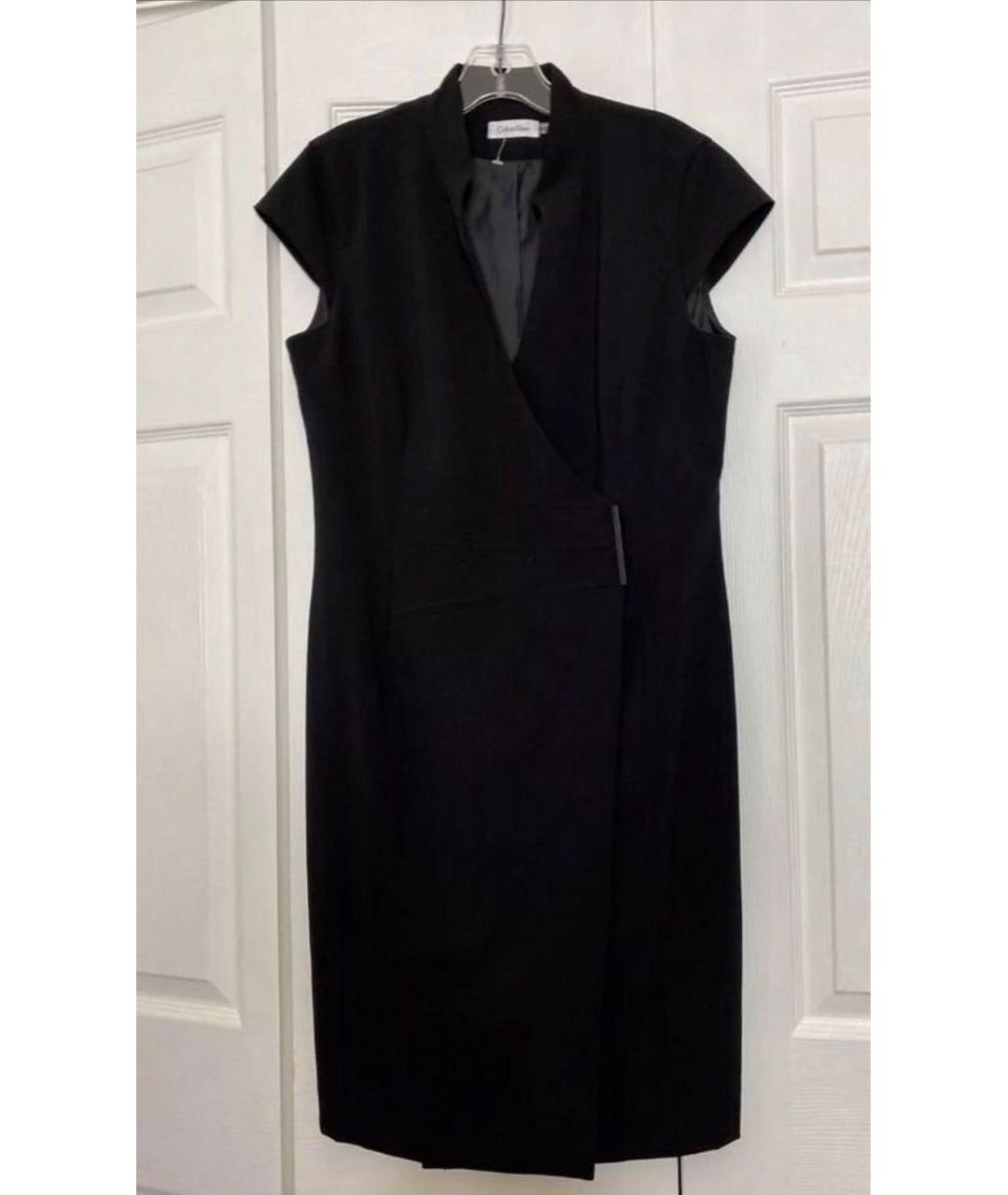 CALVIN KLEIN Черное полиэстеровое повседневное платье, фото 6