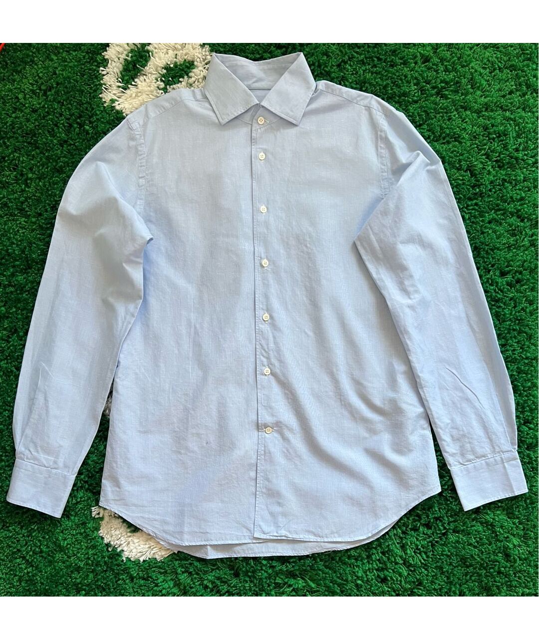 CORNELIANI Голубая хлопковая классическая рубашка, фото 9