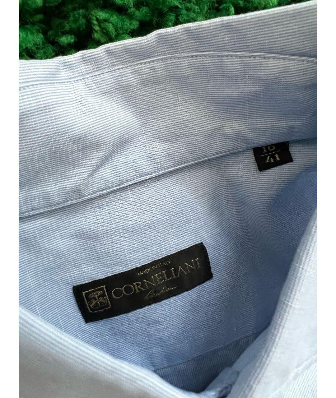 CORNELIANI Голубая хлопковая классическая рубашка, фото 2