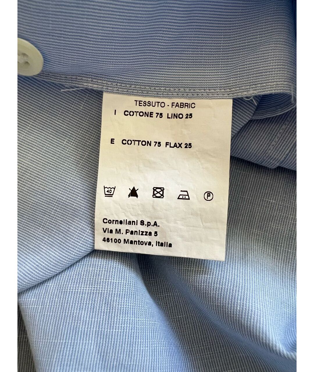 CORNELIANI Голубая хлопковая классическая рубашка, фото 3
