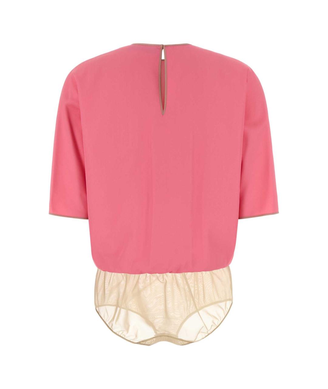 FENDI Розовая вискозная футболка, фото 2