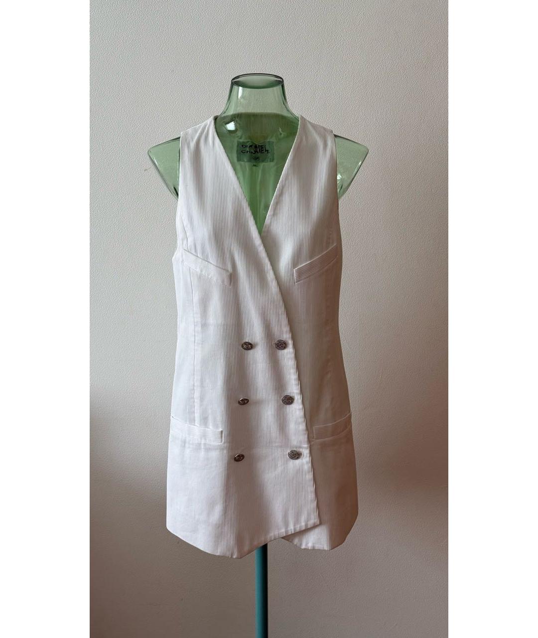 CHANEL Белый хлопковый жилет, фото 7