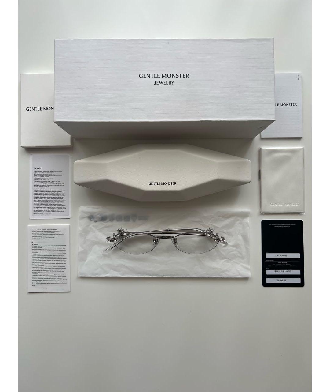 GENTLE MONSTER Серебряные металлические солнцезащитные очки, фото 2