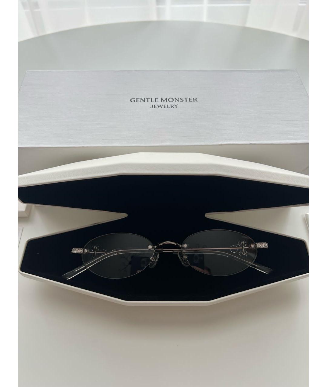 GENTLE MONSTER Серебряные металлические солнцезащитные очки, фото 5