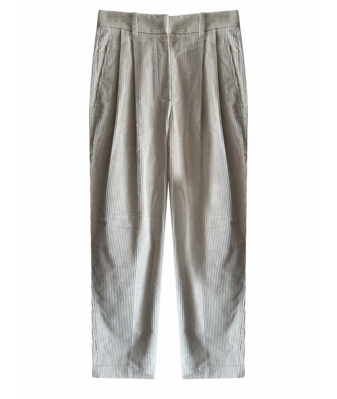 BRUNELLO CUCINELLI Бежевые хлопковые прямые брюки, фото 1