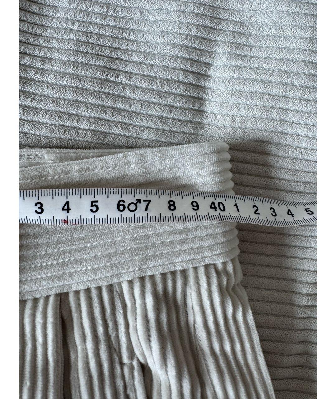 BRUNELLO CUCINELLI Бежевые хлопковые прямые брюки, фото 4