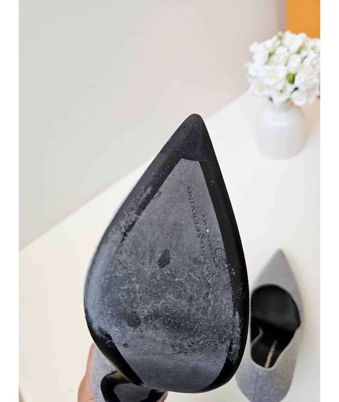 ERMANNO SCERVINO Серые текстильные туфли, фото 7