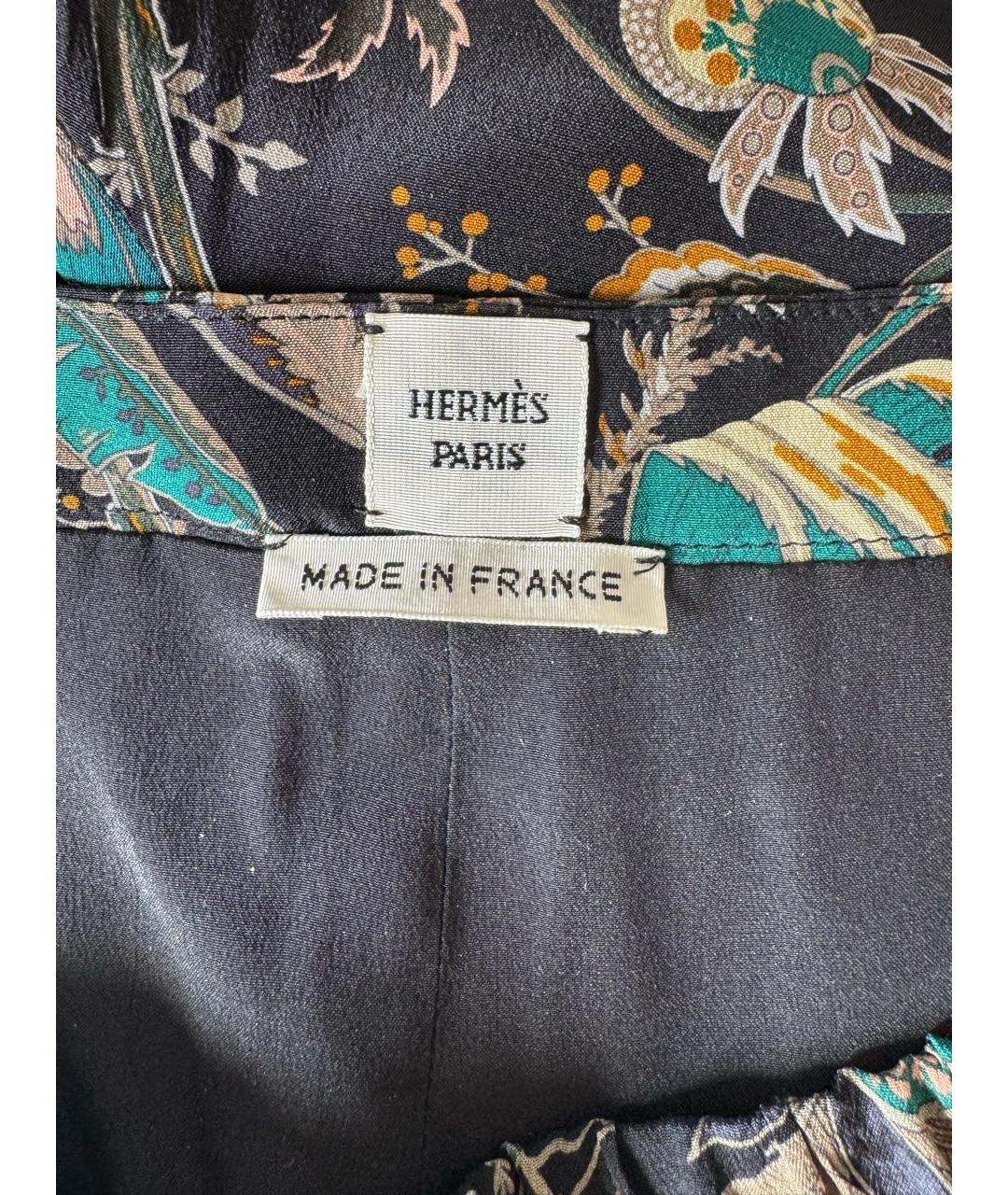 HERMES Мульти шелковые брюки узкие, фото 3