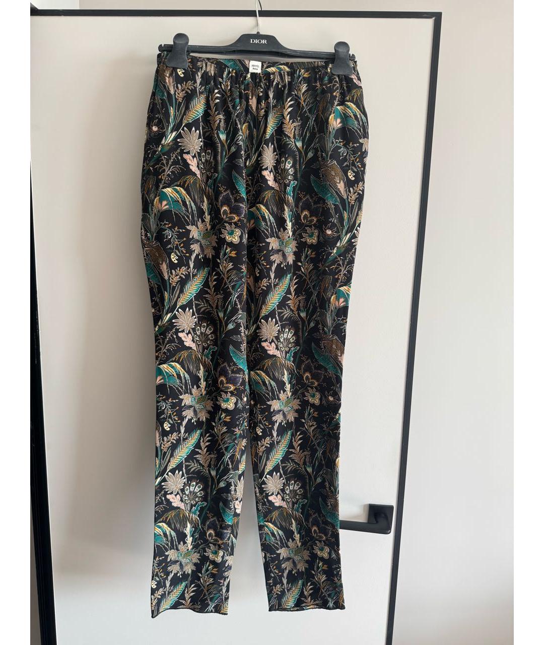 HERMES Мульти шелковые брюки узкие, фото 9