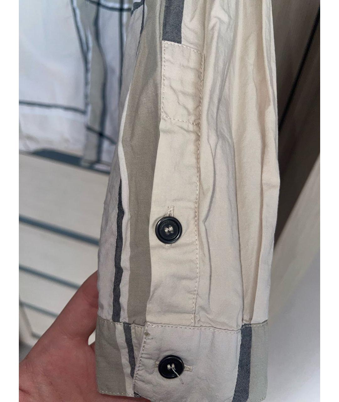 BURBERRY Бежевая хлопко-эластановая рубашка, фото 7