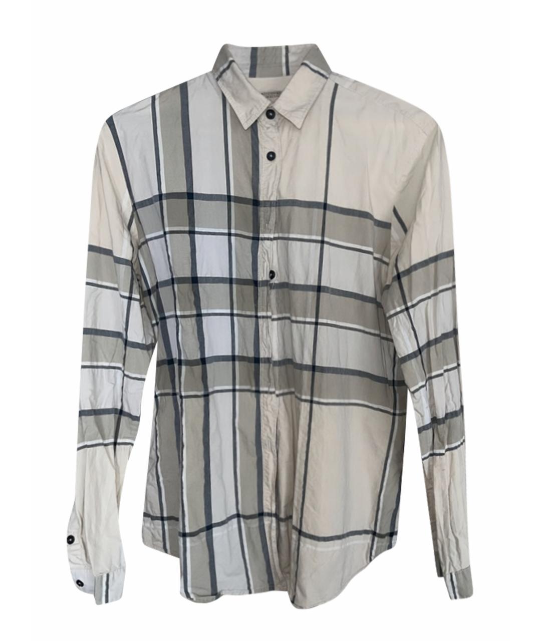 BURBERRY Бежевая хлопко-эластановая рубашка, фото 1