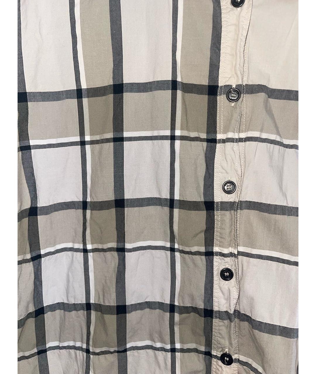 BURBERRY Бежевая хлопко-эластановая рубашка, фото 4