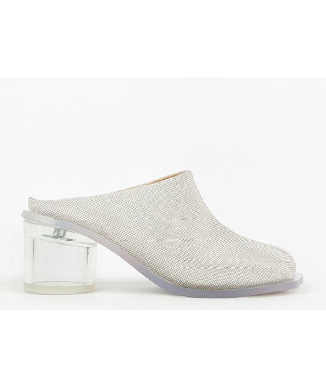 MM6 MAISON MARGIELA Серые текстильные сабо, фото 7