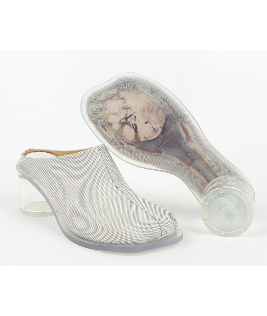 MM6 MAISON MARGIELA Серые текстильные сабо, фото 6