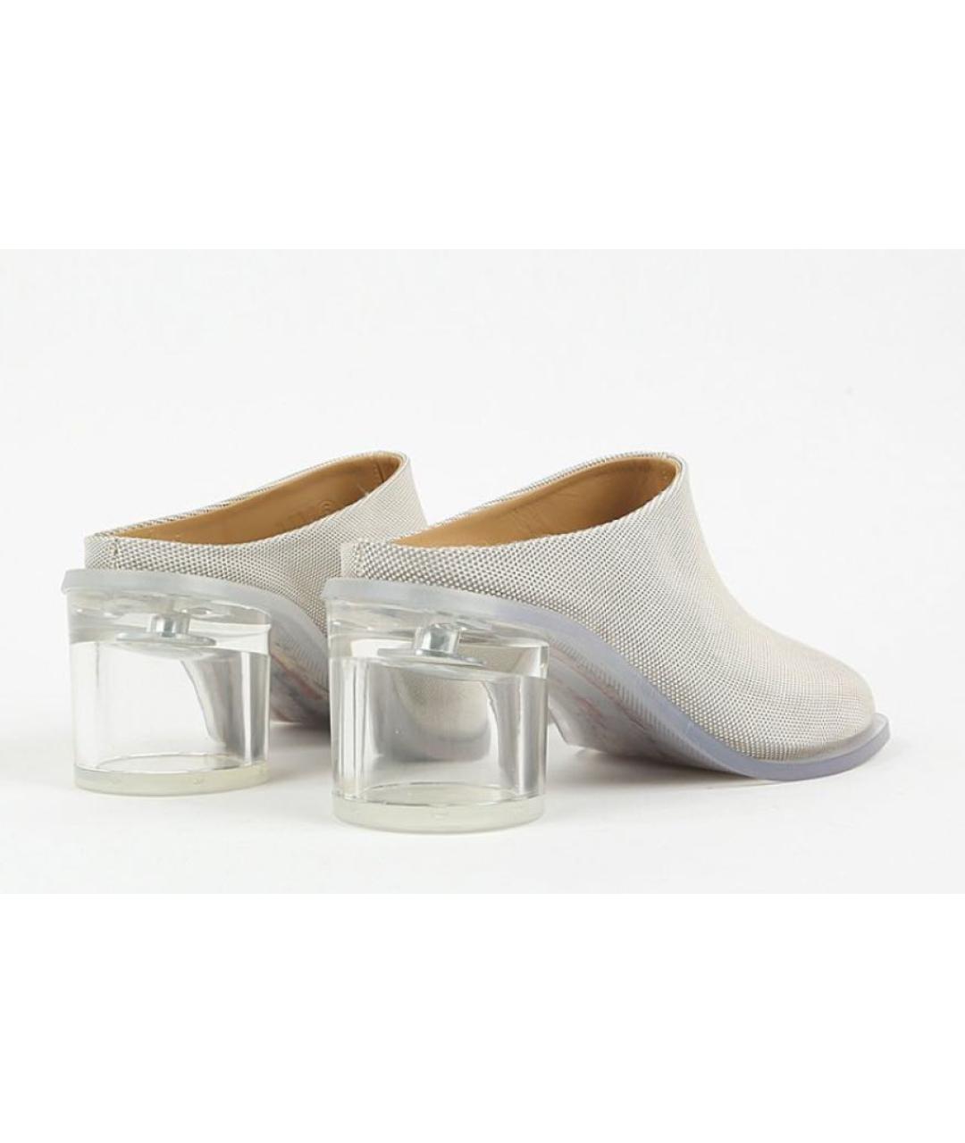 MM6 MAISON MARGIELA Серые текстильные сабо, фото 4