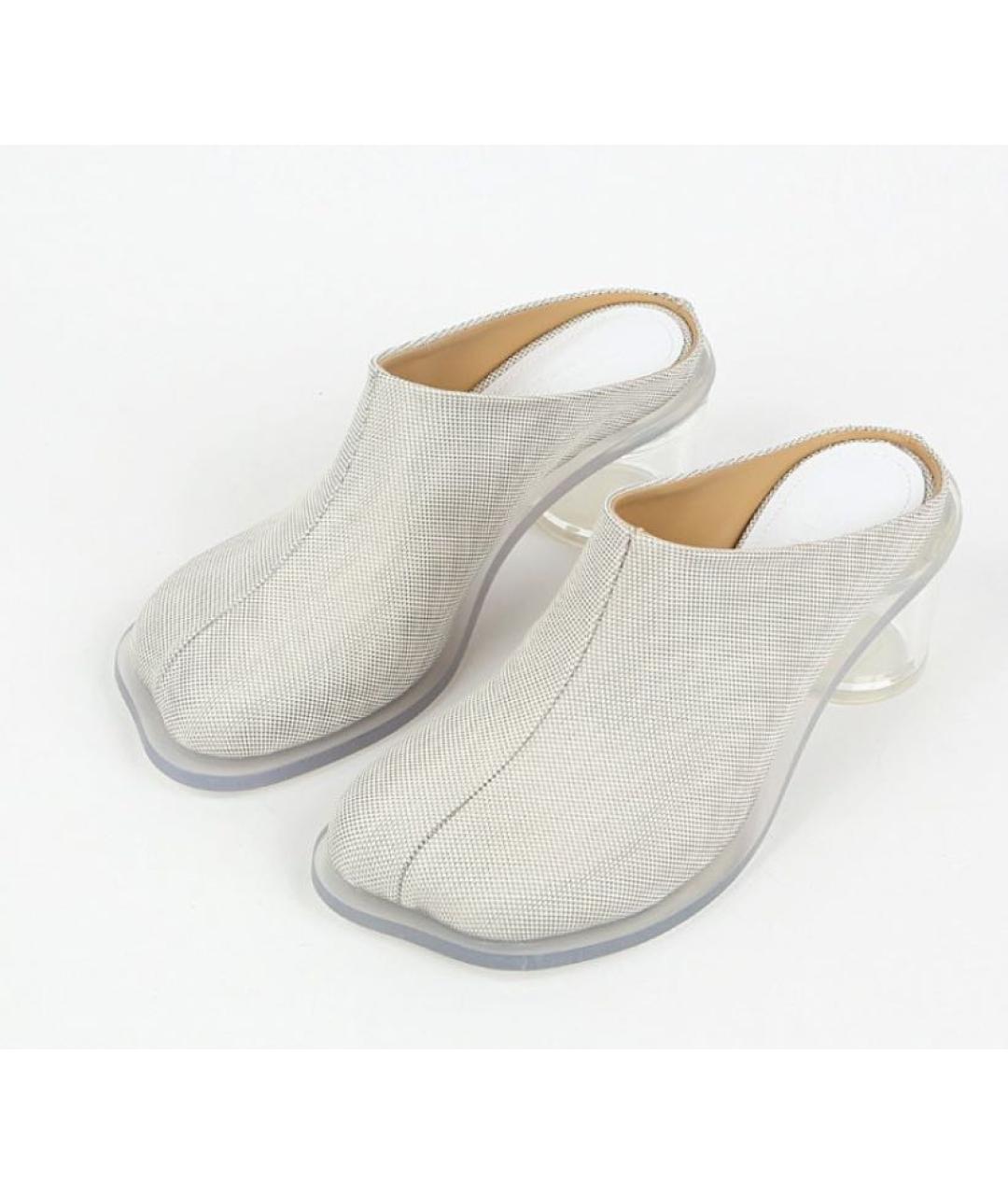 MM6 MAISON MARGIELA Серые текстильные сабо, фото 2