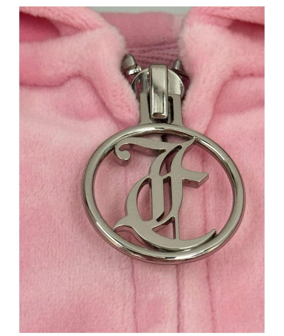 JUICY COUTURE Розовый велюровый костюм с брюками, фото 3