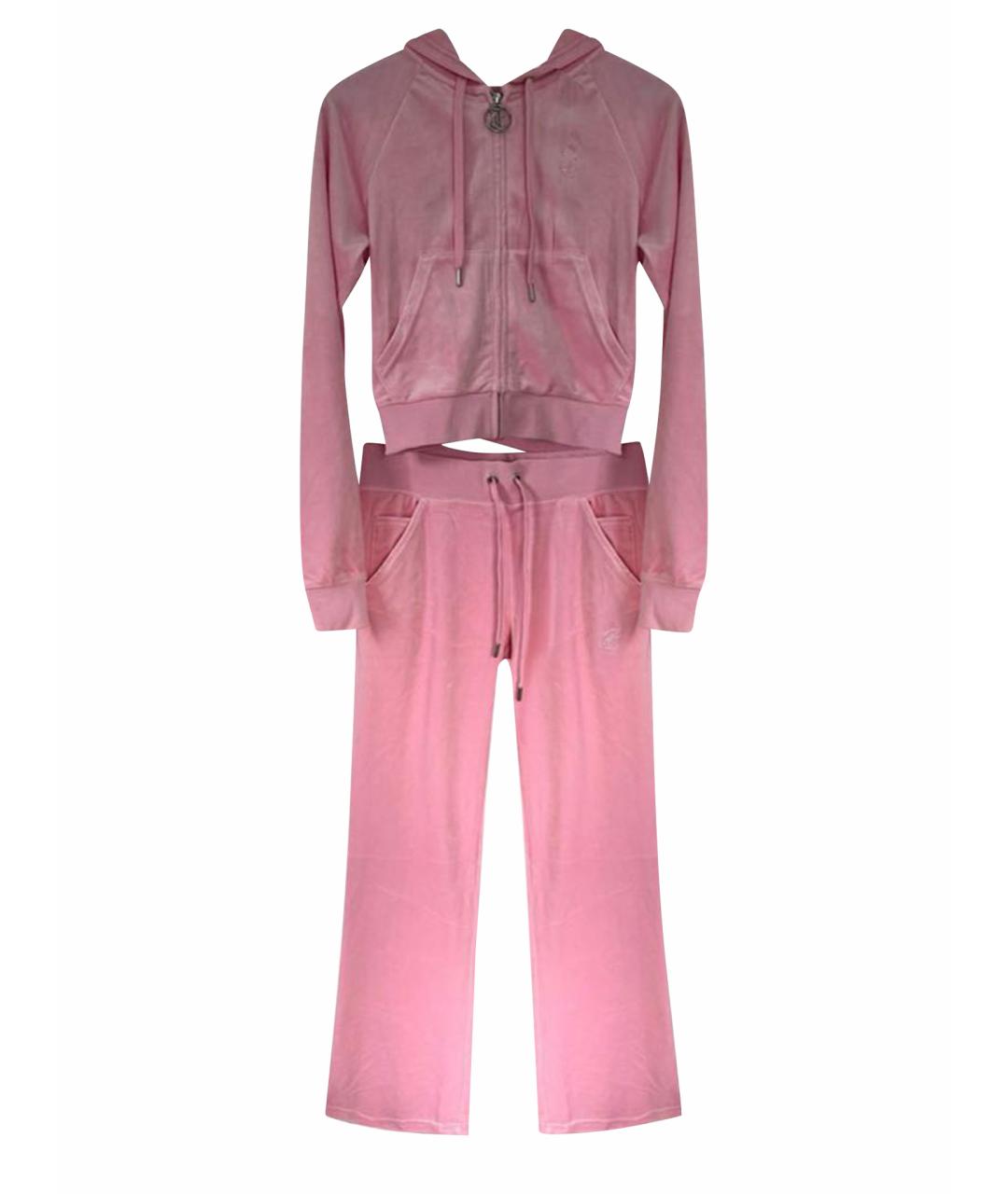 JUICY COUTURE Розовый велюровый костюм с брюками, фото 1