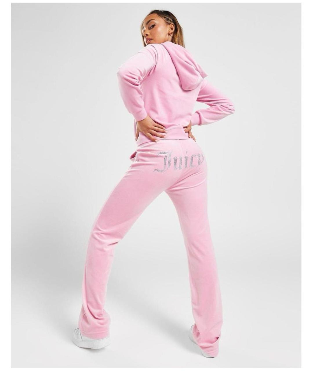 JUICY COUTURE Розовый велюровый костюм с брюками, фото 6