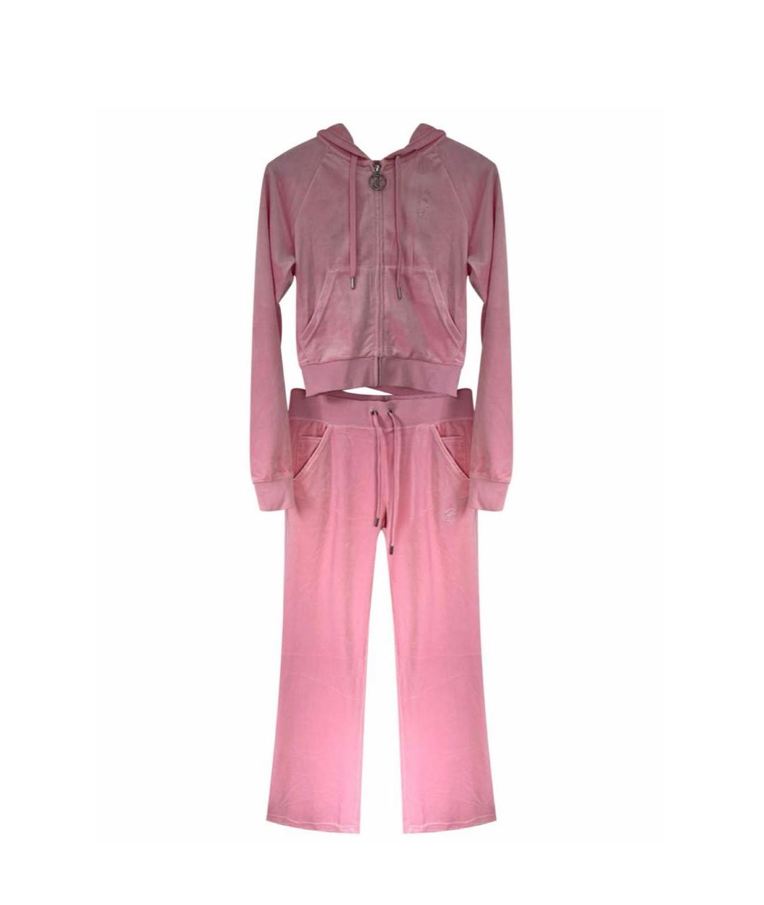 JUICY COUTURE Розовый велюровый костюм с брюками, фото 8