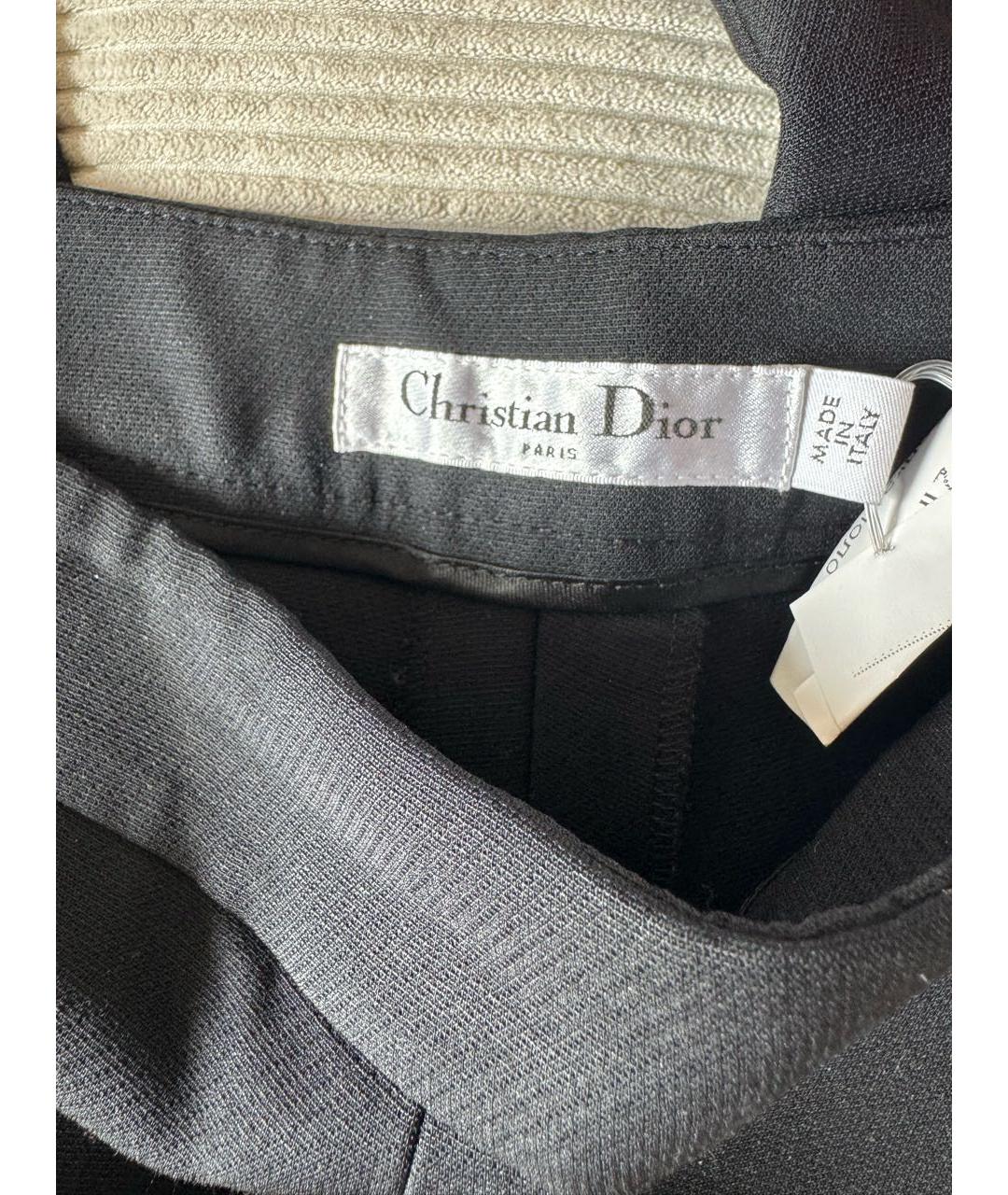 CHRISTIAN DIOR Черные шерстяные кюлоты, фото 3