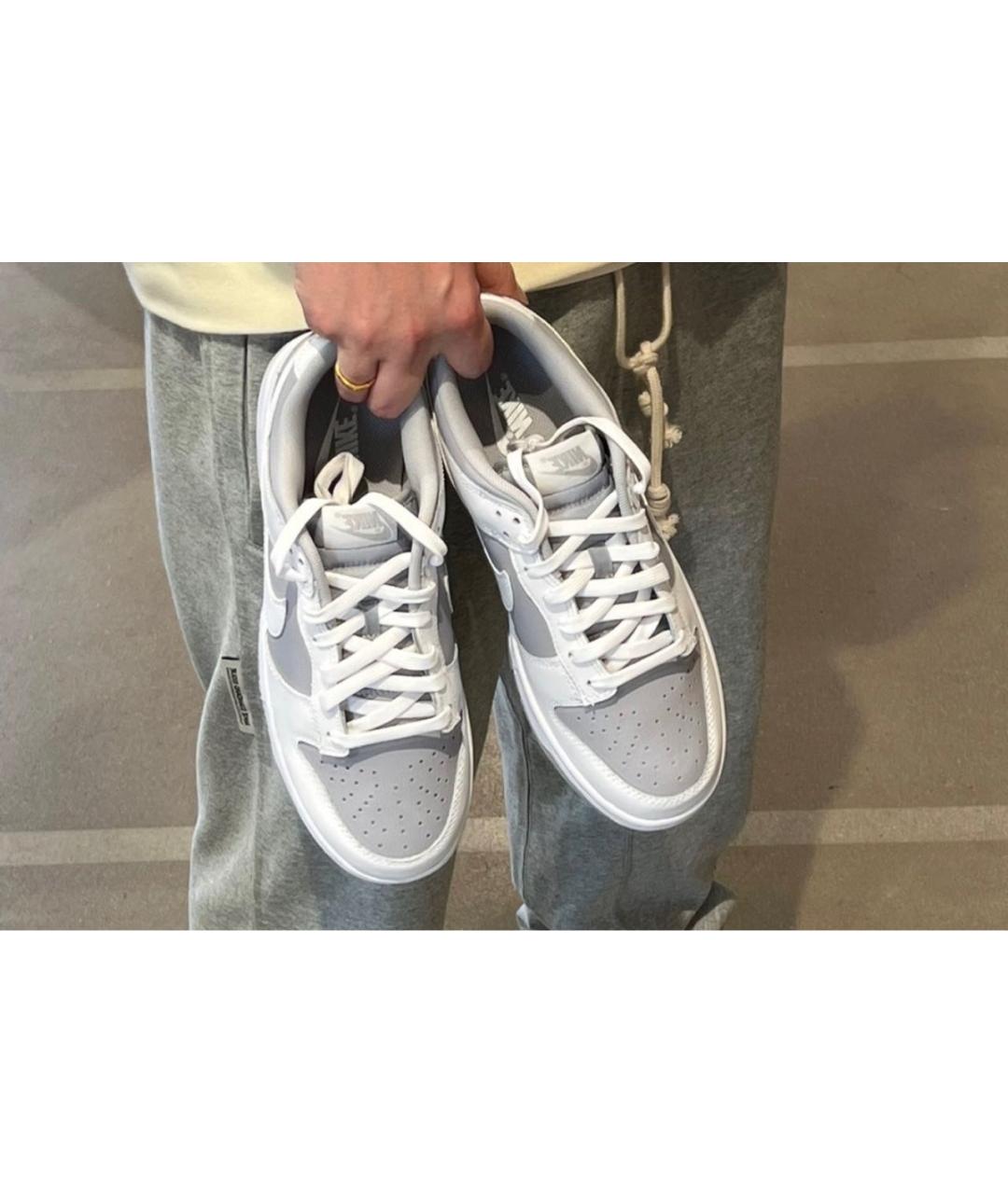 NIKE Белые кожаные низкие кроссовки / кеды, фото 6