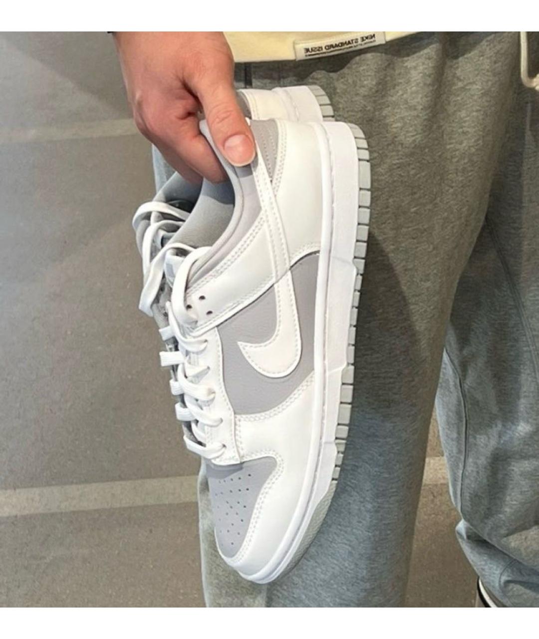 NIKE Белые кожаные низкие кроссовки / кеды, фото 7