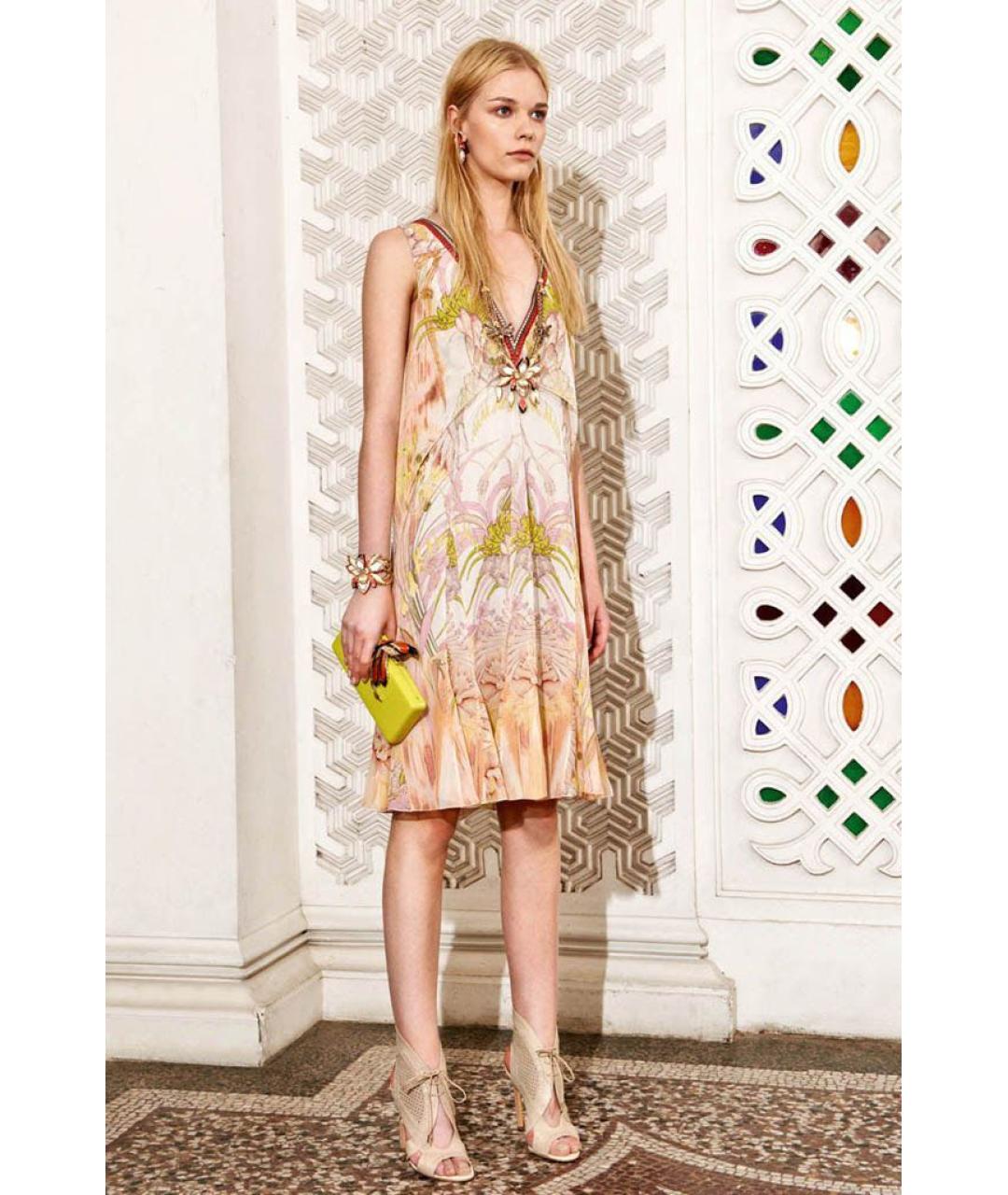 ROBERTO CAVALLI Розовое шелковое вечернее платье, фото 2