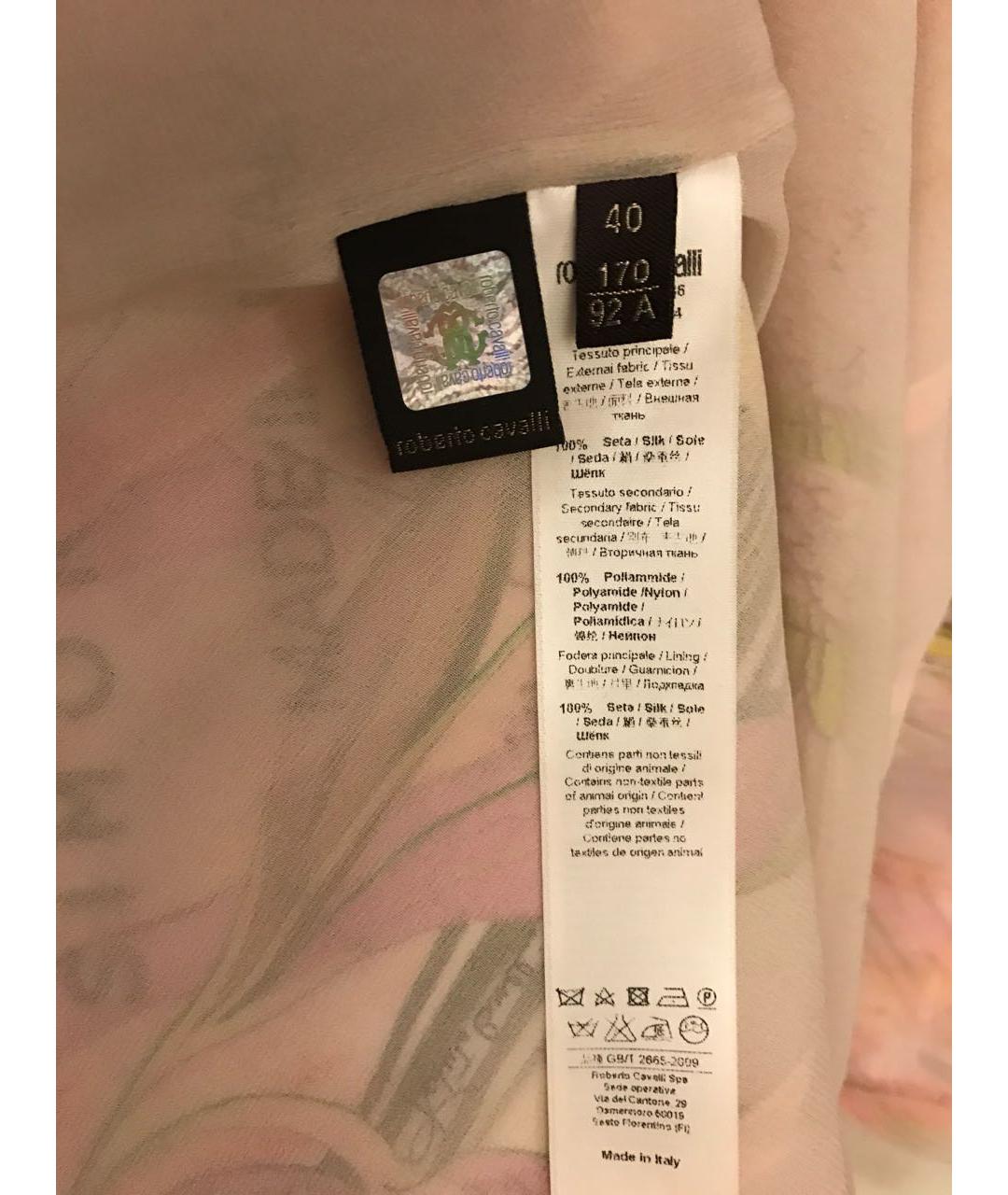 ROBERTO CAVALLI Розовое шелковое вечернее платье, фото 8