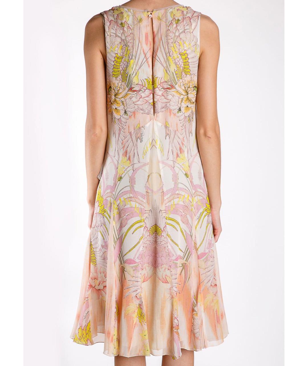 ROBERTO CAVALLI Розовое шелковое вечернее платье, фото 4