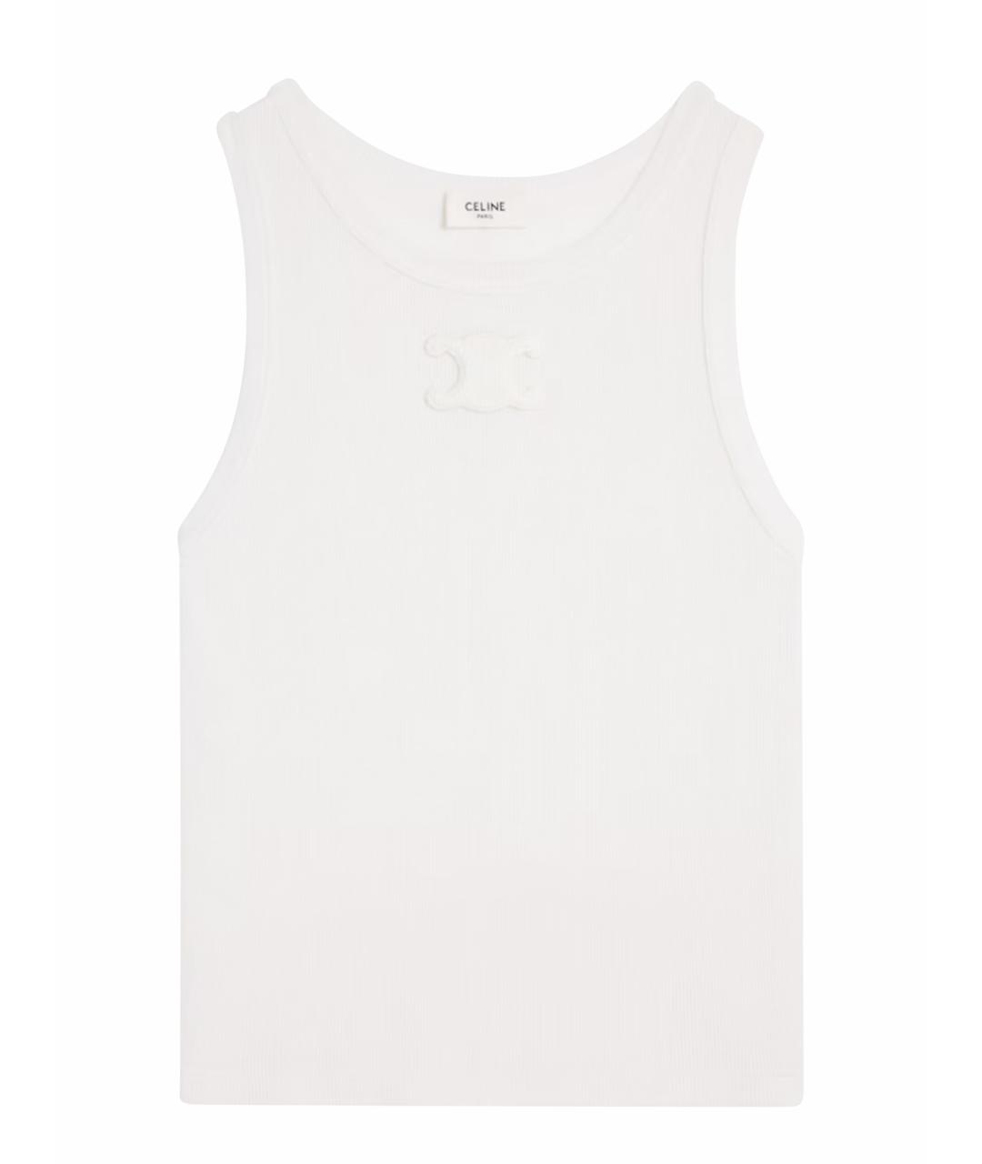 CELINE Белая хлопковая майка, фото 4