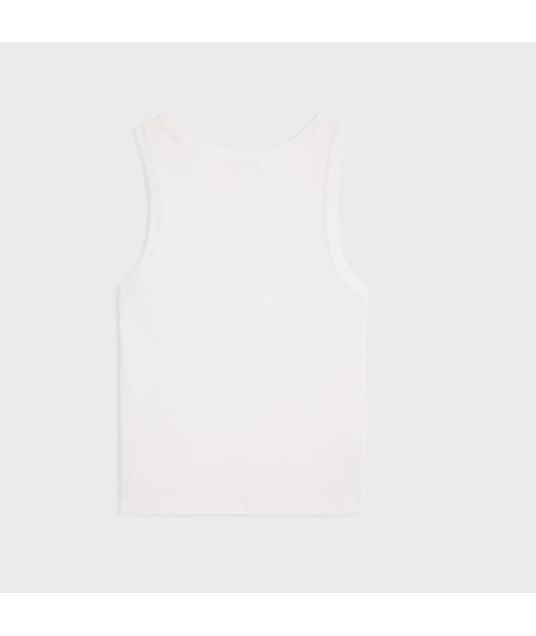 CELINE Белая хлопковая майка, фото 2