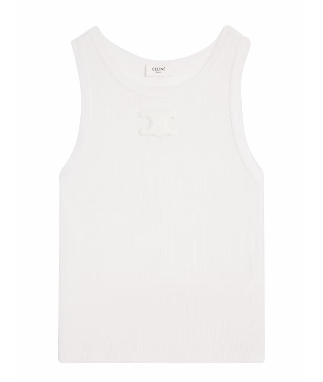 CELINE Белая хлопковая майка, фото 1