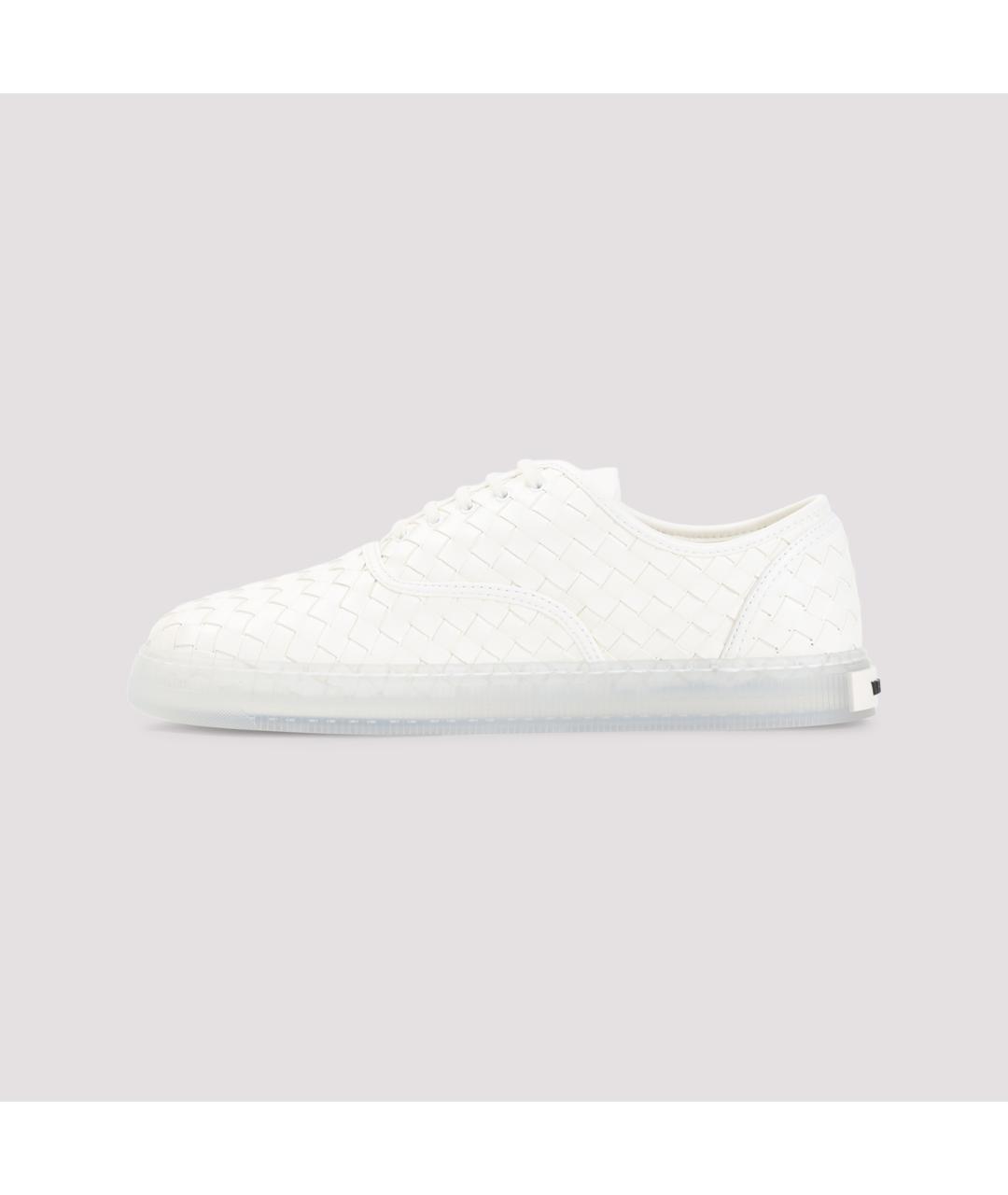 BOTTEGA VENETA Белые кожаные кеды, фото 2