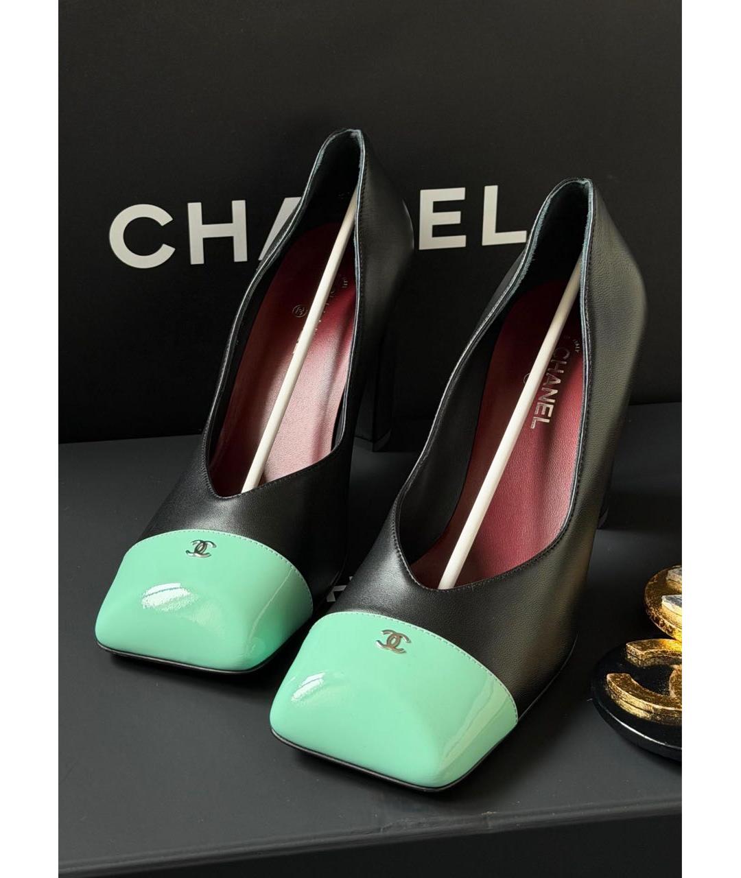 CHANEL Черные кожаные туфли, фото 3