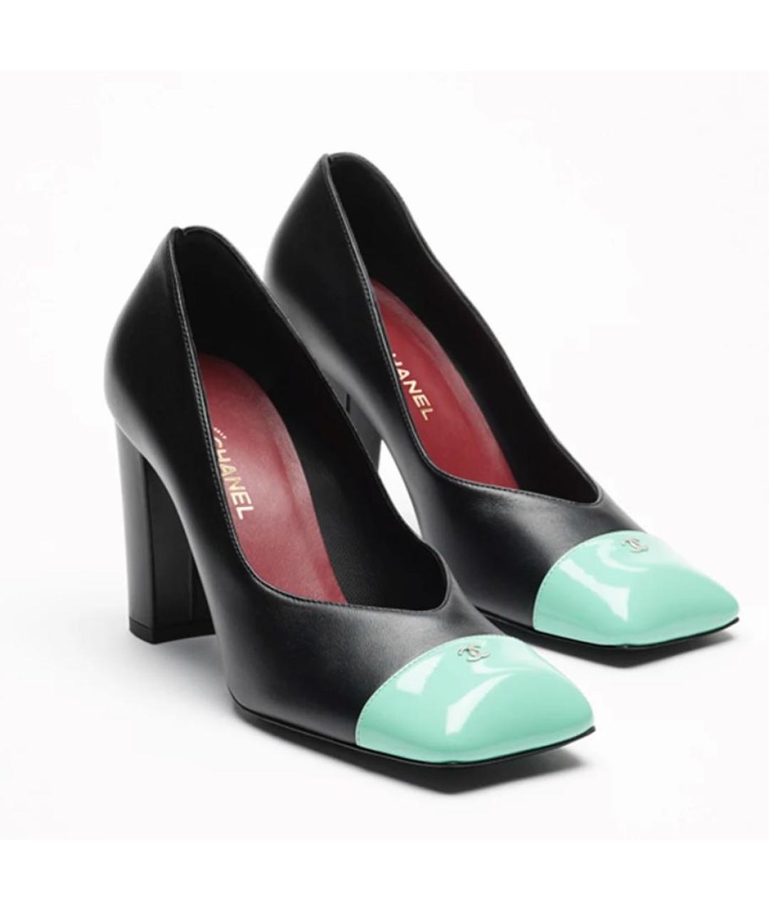 CHANEL Черные кожаные туфли, фото 5